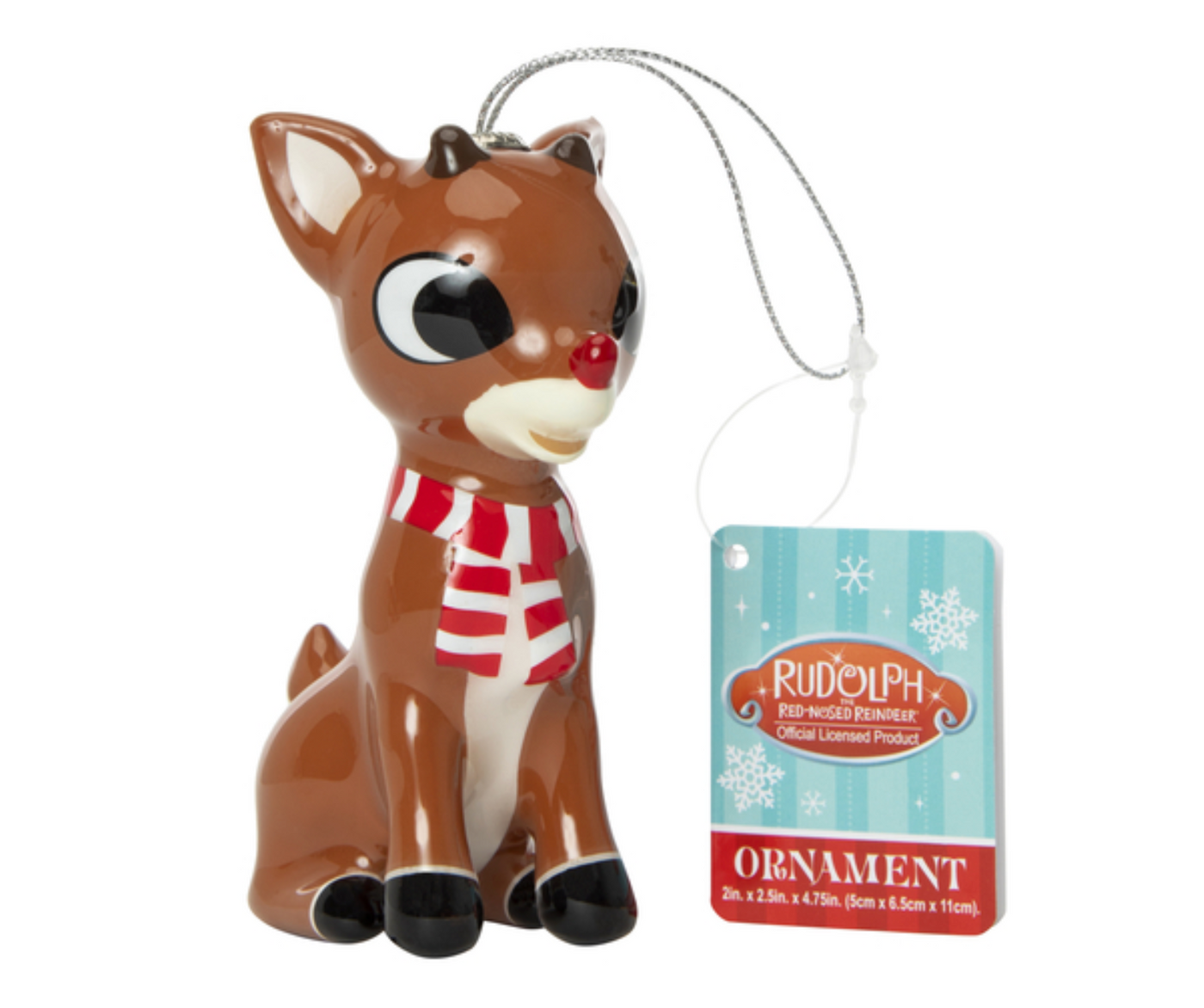 Rudolph the Red Nosed Reindeer Decoupage Christmas Tree Ornament New With Tag