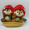 Disney Store Authentic Japan Chip 'n Dale with Strawberry Hat Plush New with Tag