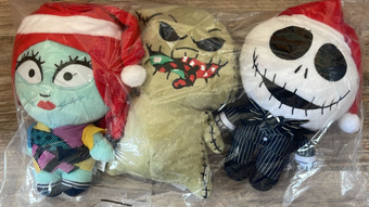 Disney Nightmare Before Christmas Plush Set Jack Sally Boogie New