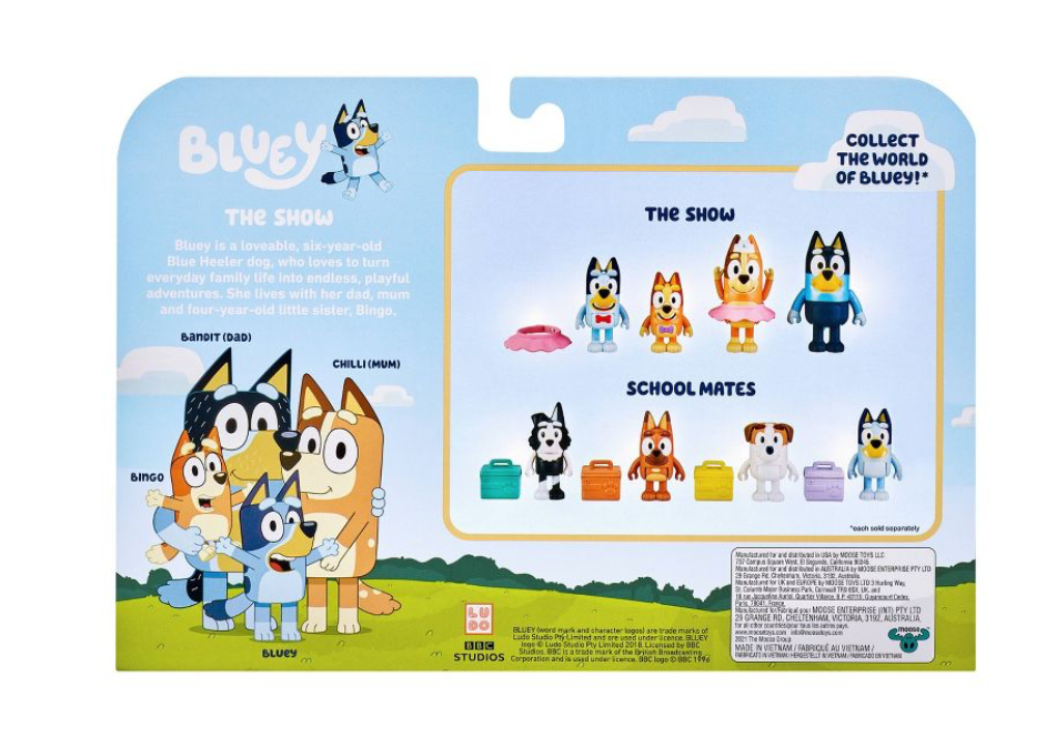 Bluey "The Show" Figures 4pk Toy New With Box