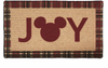 Disney Parks Mickey Icon Joy Homestead Christmas Jute Doormat New
