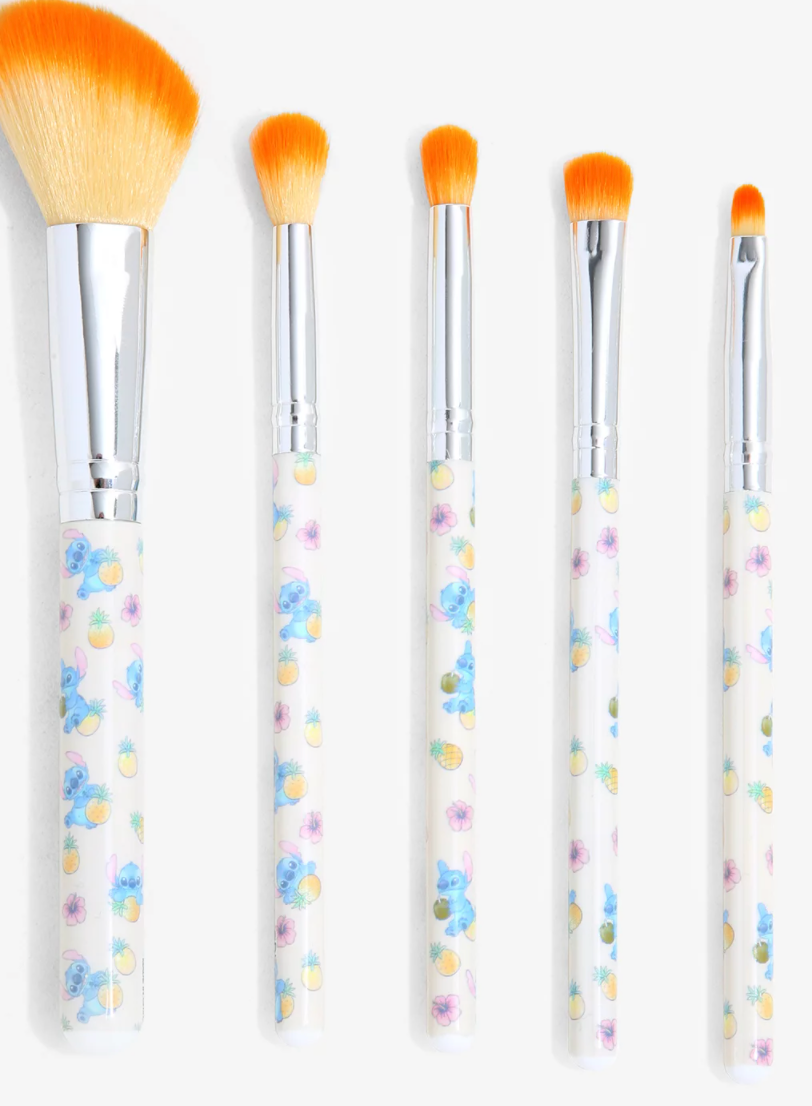 Disney Lilo & Stitch Pineapple Makeup Brush Set Set New with Box
