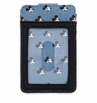 Disney Parks Mickey Denim Credit Card Wallet New with Tags