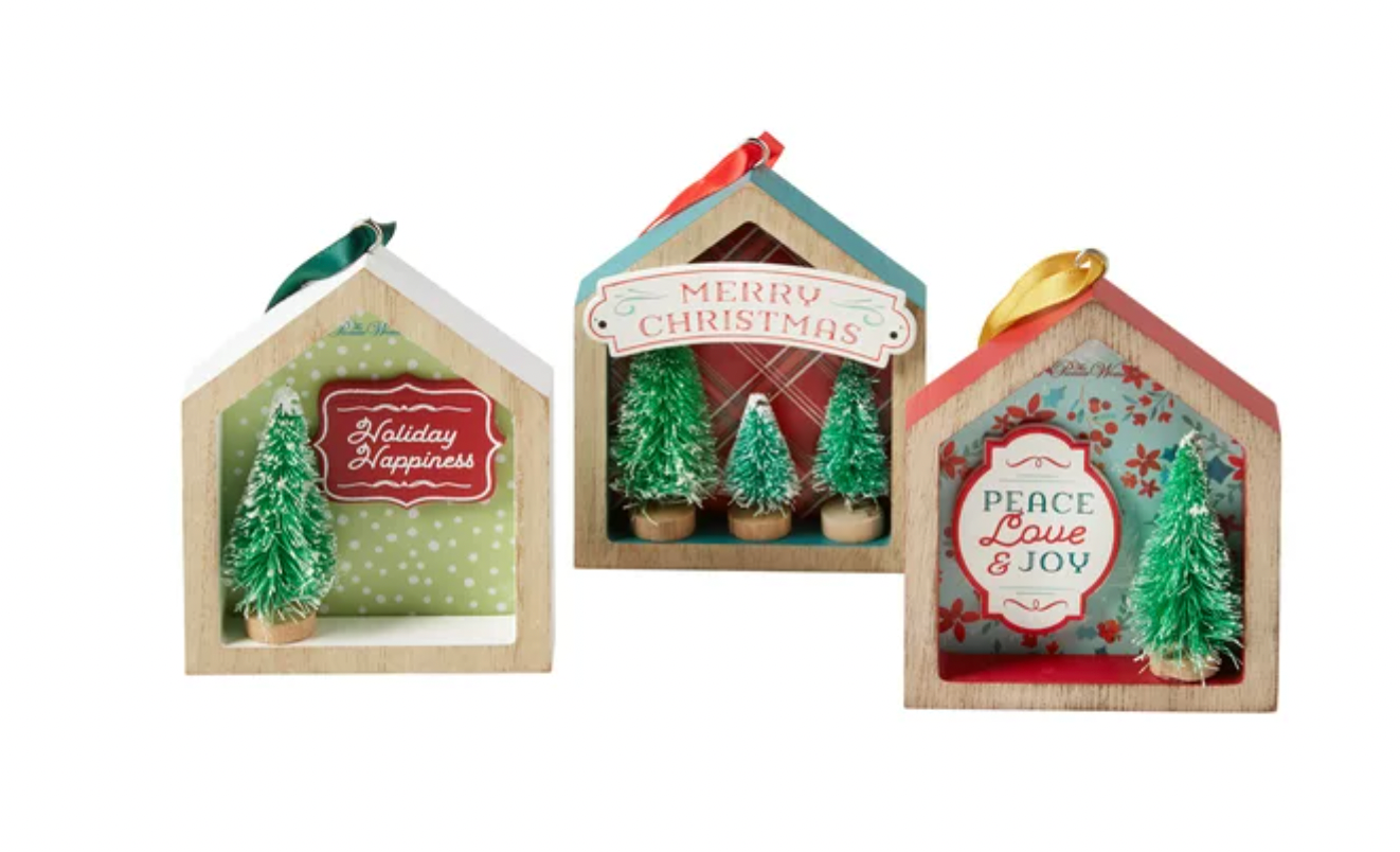 The Pioneer Woman Woman House Shadowbox 3 Piece Ornament Bundle New