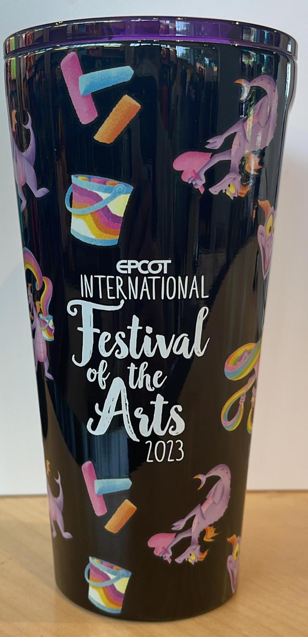 Disney Epcot Festival of Arts 2023 Figment Tumbler Cup Corkcicle New