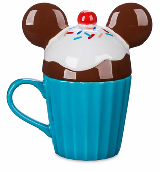 Disney Parks Mickey Cupcake 29oz Mug with Lid New