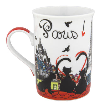 Disney Parks Epcot Paris Cats Porcelain Coffee Mug New