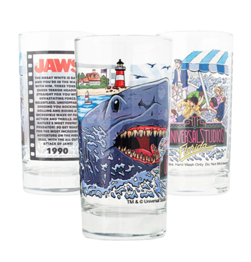 Universal Studios Retro Jaws Collectible Glass New With Tag