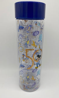 Disney WDW 50th Magical Celebration Park Icons Plastic Water Bottle New