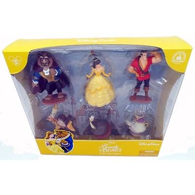disney parks beauty and the beast 6 pcs figure cake topper playset new with box