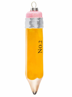 Robert Stanley 2021 N 2 Teacher Pencil Glass Christmas Ornament New with Tag