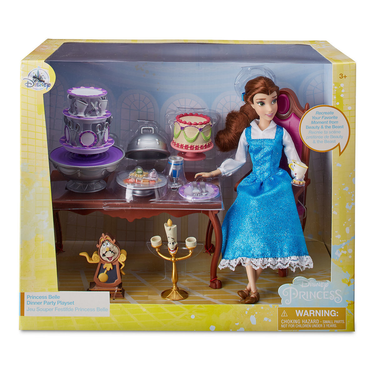 Disney Belle Classic Doll Dinner Party Play Set Beauty and the Beast Playset