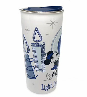 Disney Mickey Minnie Happy Hanukkah Light Laughter and Latkes Travel Tumbler New