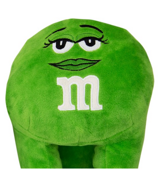 M&M's World Green Characters Plush Slippers One Size for Adults New with Tag