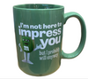M&M's World Green l'm Not Here to Impress You but Probably will Anyway Mug New