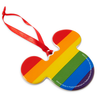 Disney Parks Rainbow Collection Mickey Icon Face Christmas Ornament New with Tag