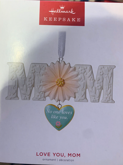 Hallmark 2022 Love You, Mom Porcelain Christmas Ornament New With Box