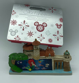 Disney Parks Magic Kingdom Ariel's Grotto Sketchbook Christmas Ornament New Tag