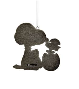 Hallmark Snoopy and Woodstock in Easter Egg Metal Christmas Ornament New Card