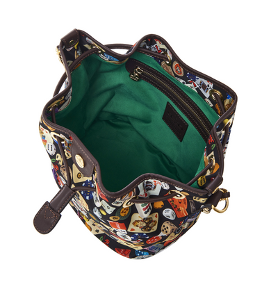 Casablanca Life is a Game Black Brown Bucket Bag Made in Italy Divo Diva New