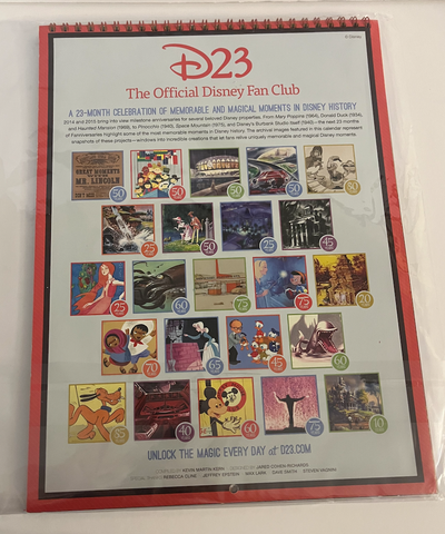 Disney D23 Exclusive Fanniversary 23 Months Calendar 2014-15 Official New Sealed