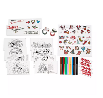 Disney Retro Mickey and Friends Christmas Holiday Stationery Kit New with Box
