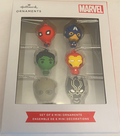 Hallmark Disney Marvel Set of 6 Mini Christmas Ornaments New with Box