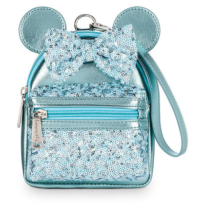 Disney Parks Minnie Mouse Sequin Arendelle Aqua Mini Wristlet Pack New with Tag