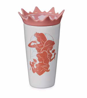 Disney Princess Aurora Belle Jasmine Sparkle All The Time Ceramic Travel Mug New