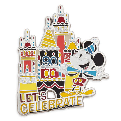 Disney Parks Mickey Mouse Let's Celebrate Pin New with Card