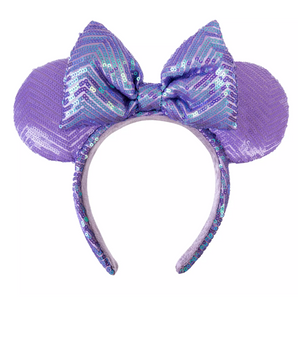 Disney Minnie Sequin Ear Headband for Adults Lavender New with Tag