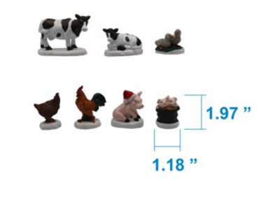 Holiday Time 7 Piece Animal Set Farm Christmas Figurine New With Box