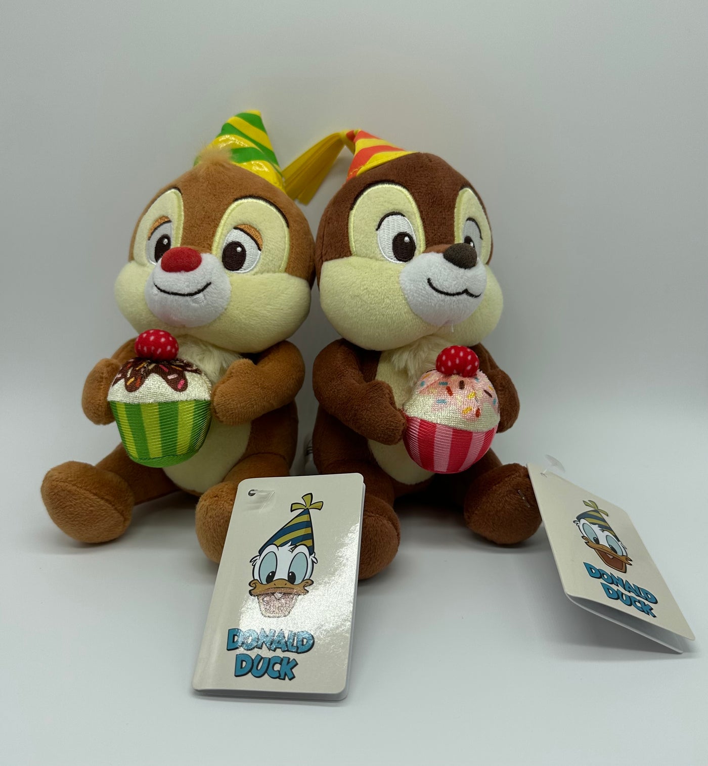 Disney Store Hong Kong Chip 'n Dale Donald Birthday Cupcakes Plush New with Tag