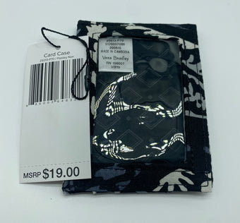 Vera Bradley Factory Style Card Case Cotton Paisley Noir New with Tag