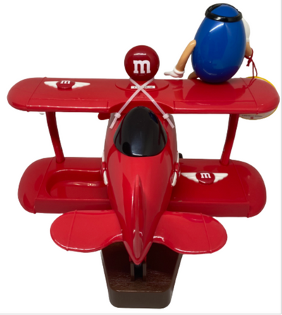 M&M's World Blue Character Red Airplane Candy Dispenser New with Tag