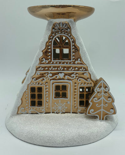 Bath and Body Works 2022 Light Up Gingerbread House Pedestal Candle Holder New