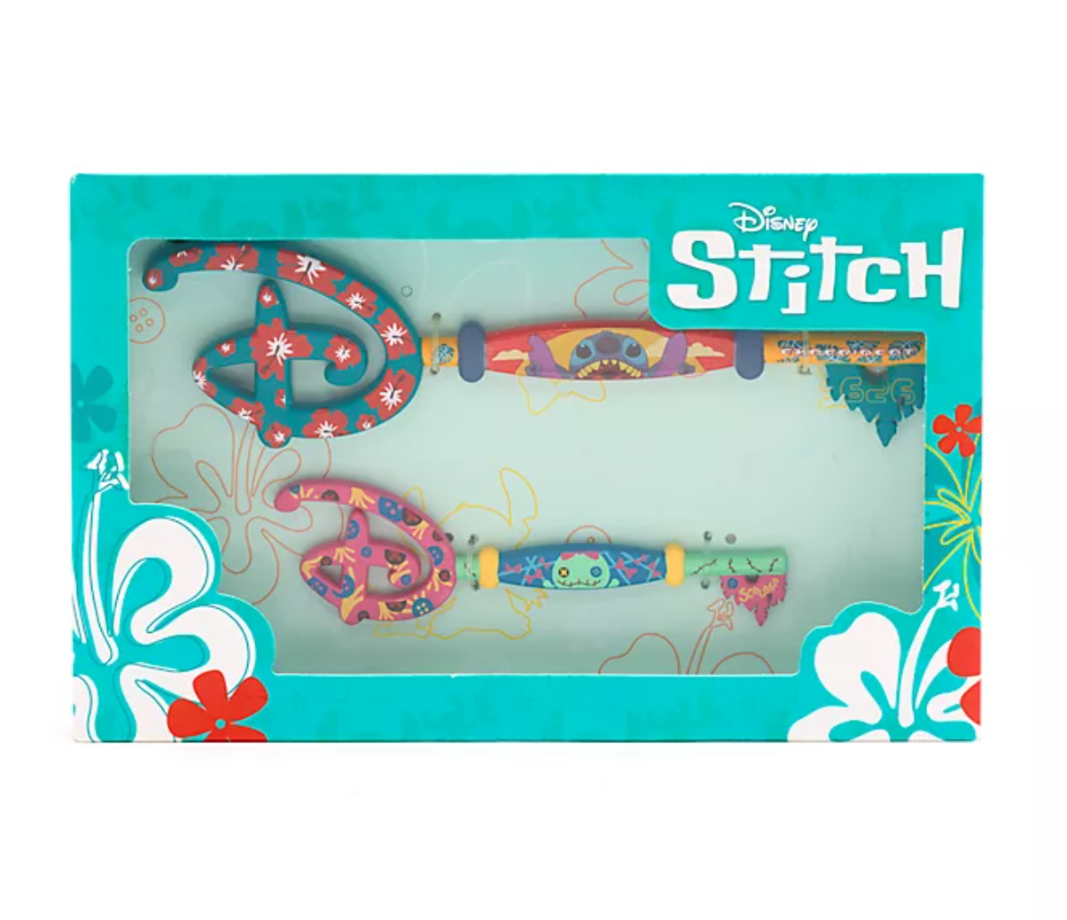 Disney Store Stitch and Scrump Key Set New with Box