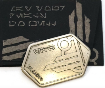 Disney Parks Star Wars Galaxy Edge Batuuan Spira Silver Coin Zero Balance New