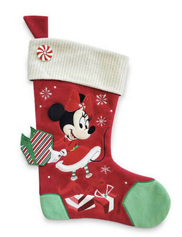 Disney Minnie Mouse Present Plush Christmas Tree Holiday Stocking New with Tags
