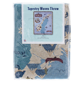 Disney Parks Epcot Mickey & Friends Norway Map Cotton Throw New with Tag