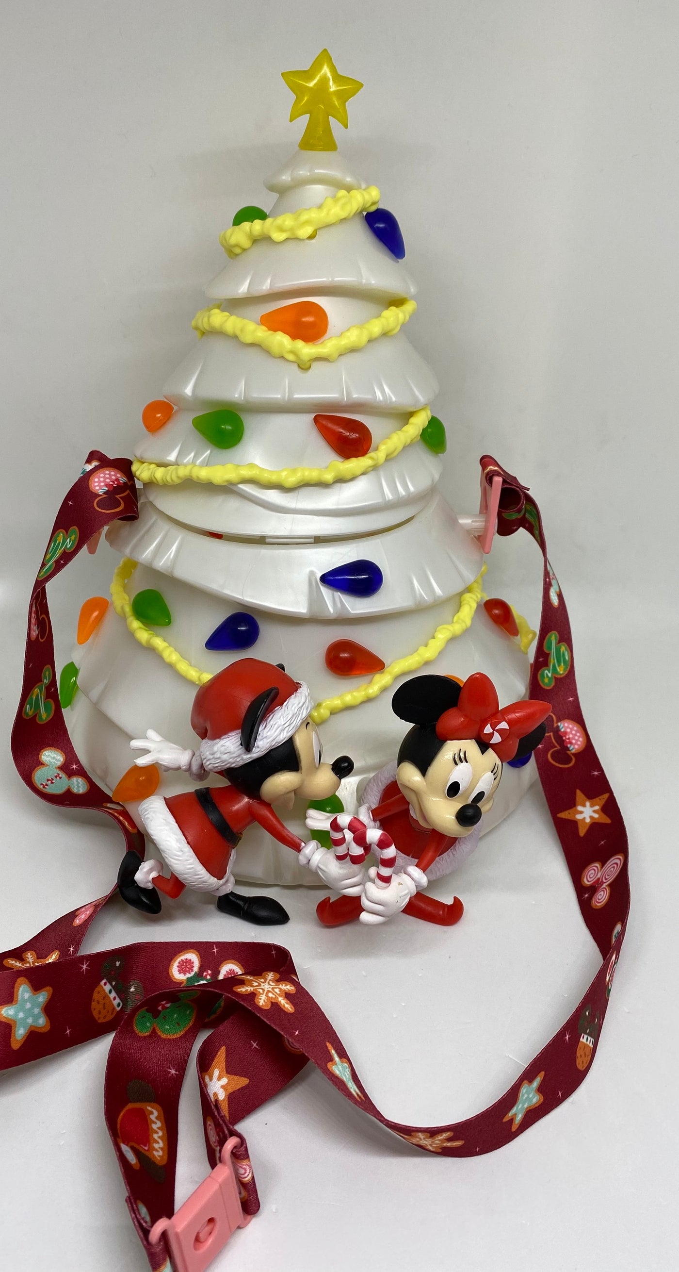 Disney Parks Mickey and Minnie Christmas Tree Light Up White BucketNew with Tag