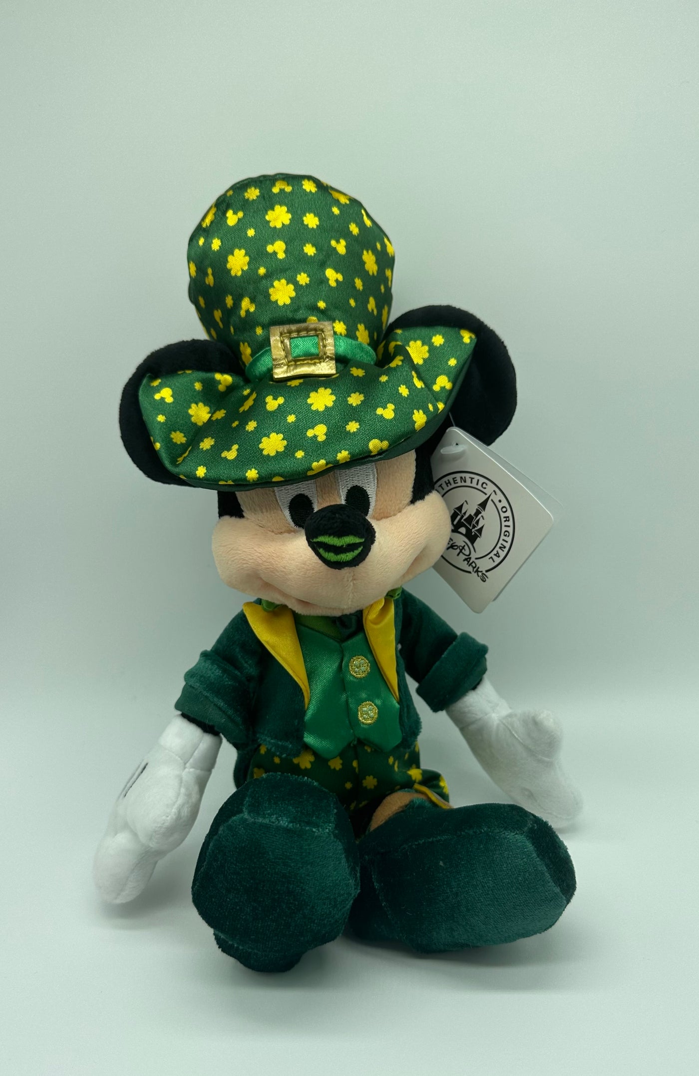 Disney Parks St. Patrick Irish Kiss Me Leprechaun Mickey Plush New with Tag