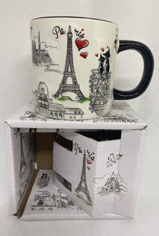 Disney Parks France Paris Eiffel Hearts and Cats Mini Mug Espresso New with Box