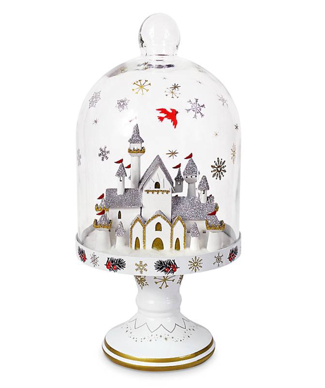 Disney Parks Mickey Minnie Fantasyland Castle Light-Up Holiday Snow Dome New Box