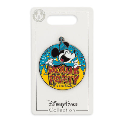 Disney Parks Mickey Mouse Party Let's Celebrate Pin New with Card