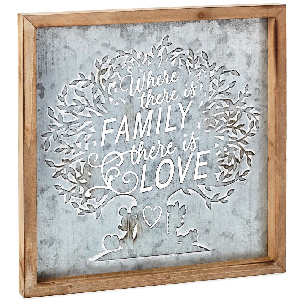 Hallmark Disney Mickey and Minnie Family Wood and Metal Quote Sign New