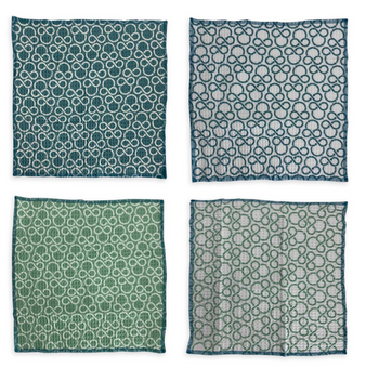 Disney Parks Mickey Fun Eat Repeat Set of 4 Dishcloths New with Tags