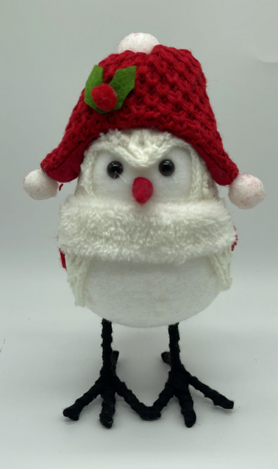 Christmas Red Hat Bird Decorative Figurine New With Tag