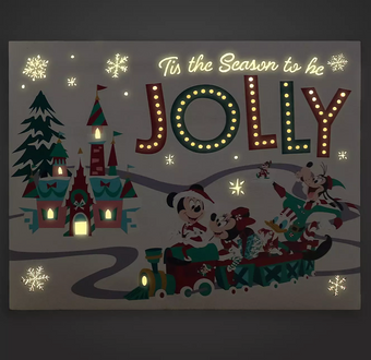 Disney Mickey Friends Light-Up Holiday Tis The Season to be Jolly Display New