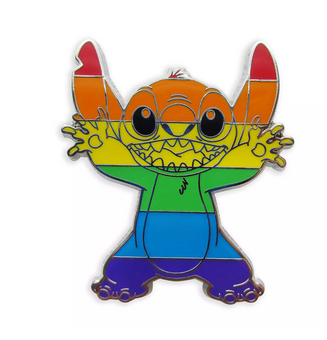 Disney Parks Rainbow Collection Stitch Pin New with Card